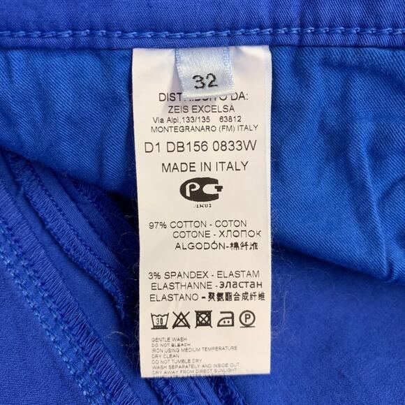 DIRK BIKKEMBERGS Size 32 Blue Cotton Blend 5 Pocket Casual Pants - Picture 5 of 7